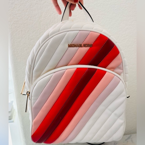 🛑SOLD🛑 Michael Kors Abbey Red/Pink Medium Quilted - Picture 1 of 9